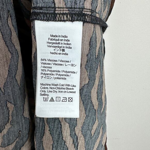 Madewell V Neck Mini Dress Abstract Animal True Black Zebra Viscose US 2 NWT - Picture 9 of 14